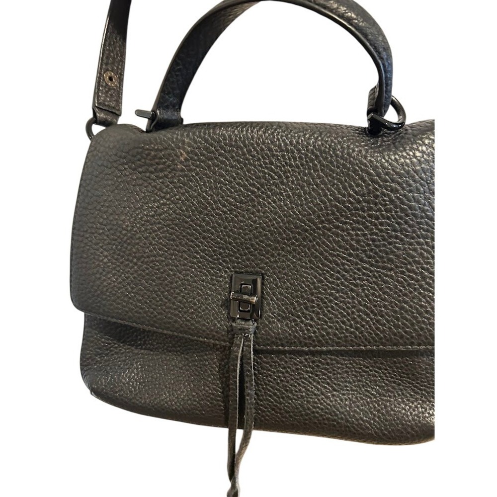 Classic Pebbled Leather Top-Handle Bag in Black
